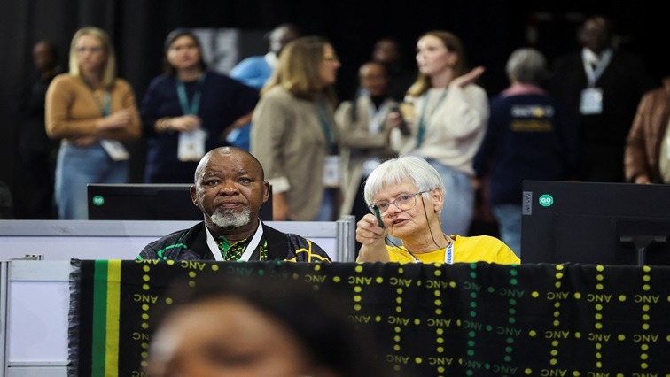 National chairperson of the African National Congress Gwede Mantashe looks at the result board at the National Results Operation Centre of the Electoral Commission of South Africa (IEC), which serves as an operational hub where results of the national election are displayed, in Midrand, South Africa, May 30, 2024.