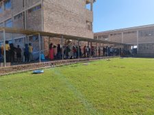 Voters waiting to cast their ballot