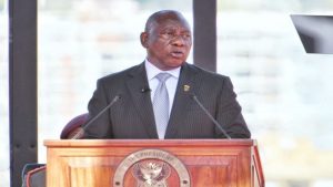 President Cyril Ramaphosa delivering his Inauguration Address at the Union Buildings in Pretoria.