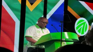 ActionSA Gauteng Provincial Caucus Leader, Funzi Ngobeni addresses an election rally
